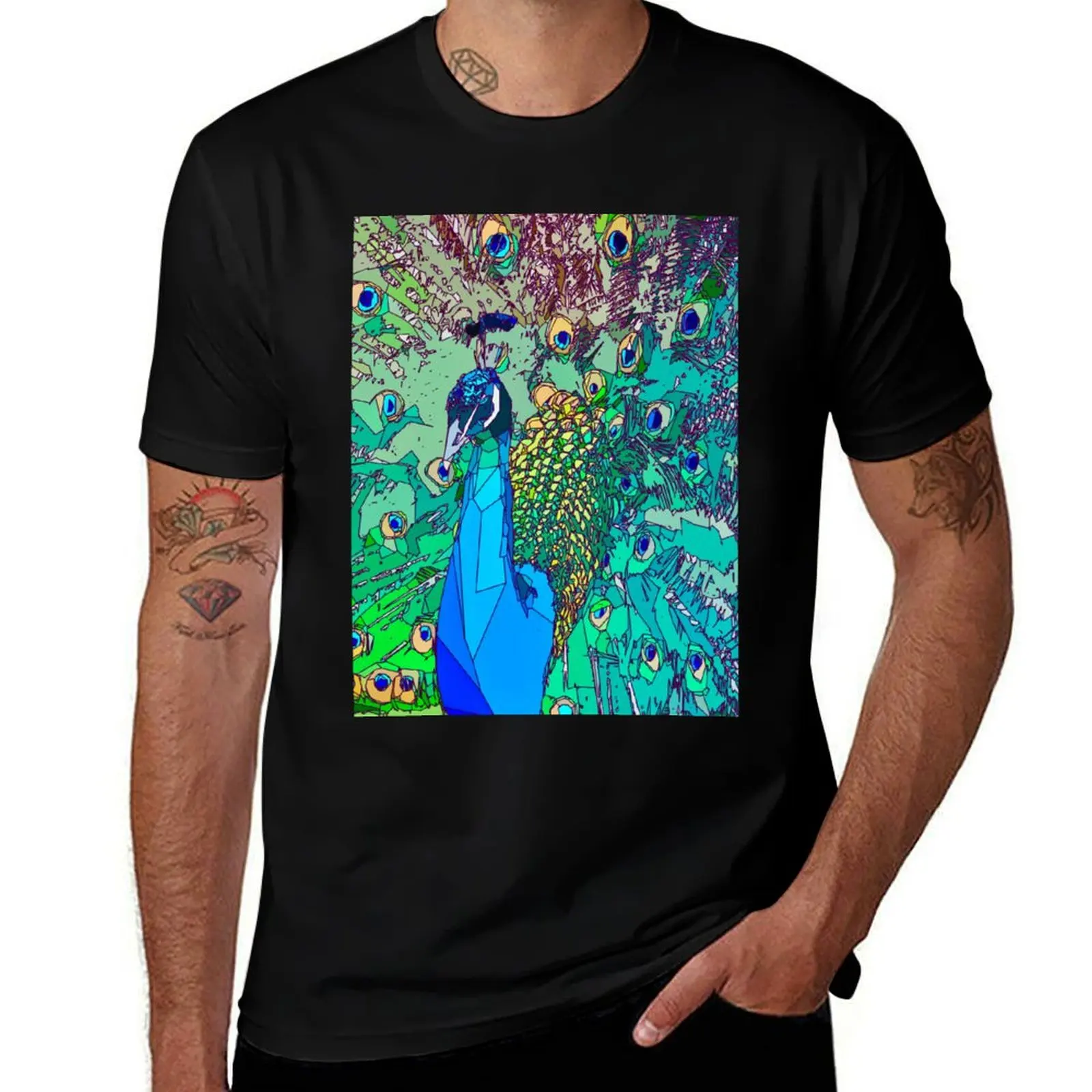 

abstract peacock T-Shirt man t shirts for men man tshirt anime tshirt T-Shirt
