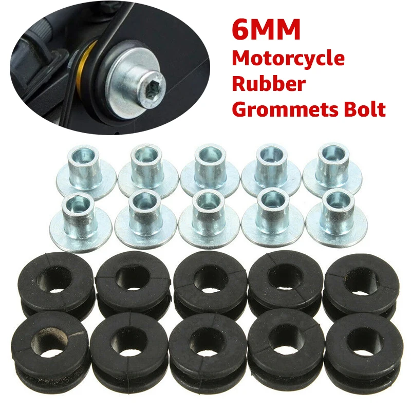 6MM Rubber Grommets For Motorcycle Fairings For Yamaha R1 R6 R3 R25 YZF600 For Honda CBR 650 600 CBR500R For BMW For Kawasaki