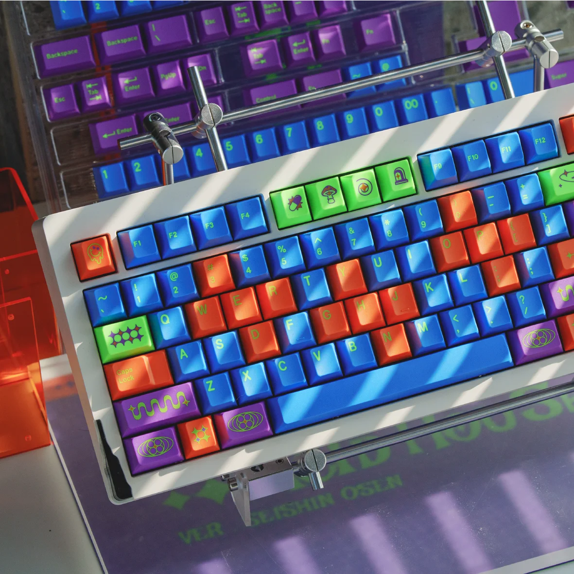 Acid House Two-Tone Keycaps Set ABS Cherry Profile Cross Switch Custom Original Handmade for Mechanical Keyboard Accessories