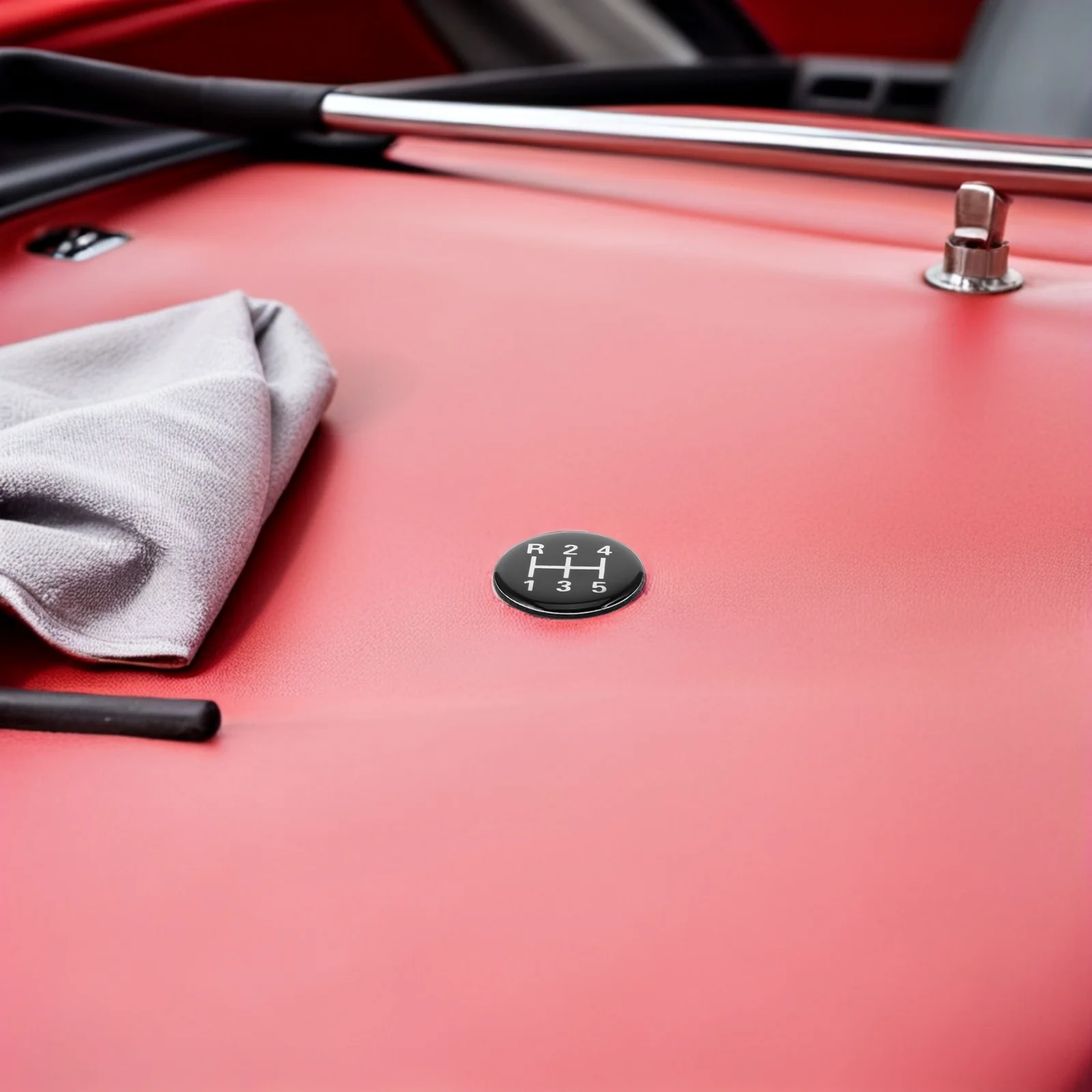 

2pcs 5 Speed Gear Shift Knob Stickers Round Manual Car Lever Decal Durable Shift Head Patch For Vehicle Interior Manual