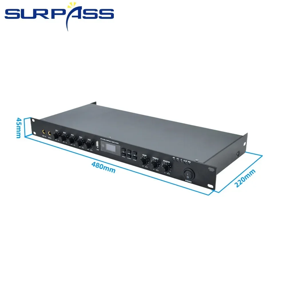 Home theater sound system 100V/70V/4-16 ohms amplifier PA System Built-in Class D Power Amplifier Audio Amp for School Shop Home