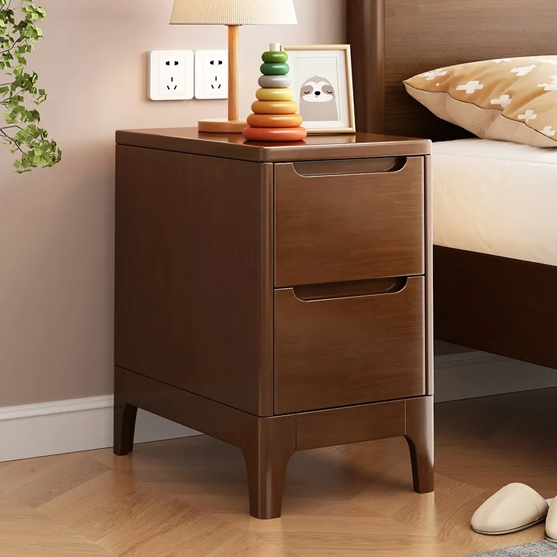 All solid wood Nordic three-drawer modern simple ultra-narrow mini bedside table bedside cabinet complete small cabinet