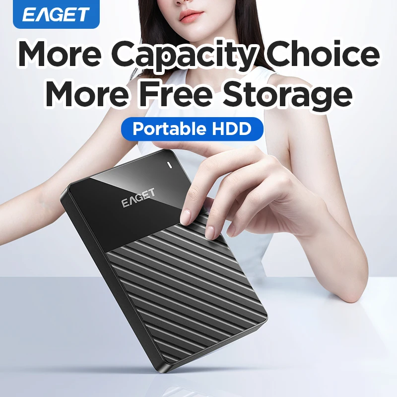 Eaget Portable External Hard Drive 5Gbps SATA HDD 1TB 4TB 5TB LED Hard Disk USB3.0 External HD Compatible for SamSung PC Mac