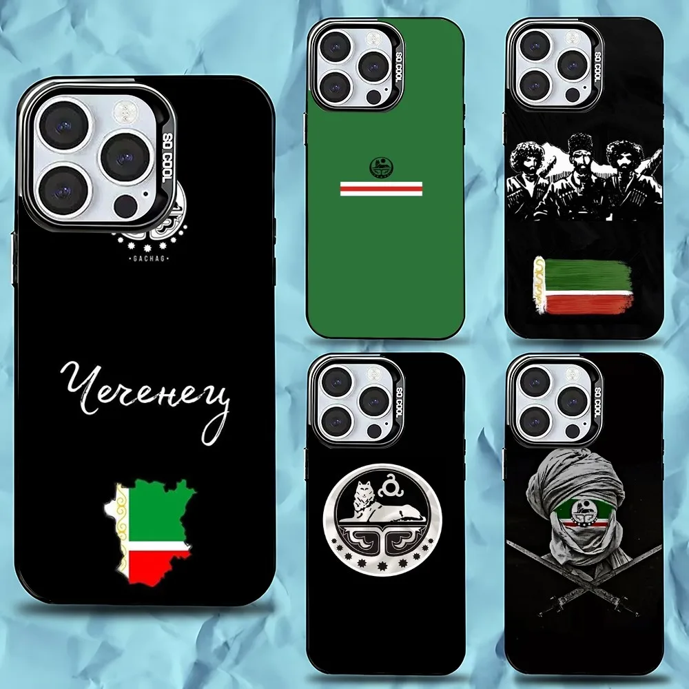 

Chechen National Flag Phone Case For iPhone 16,15,14,13,12,11,Pro,Max,Plus,Mini,XS,SE Anti Fall Black Matte Hard Bumper