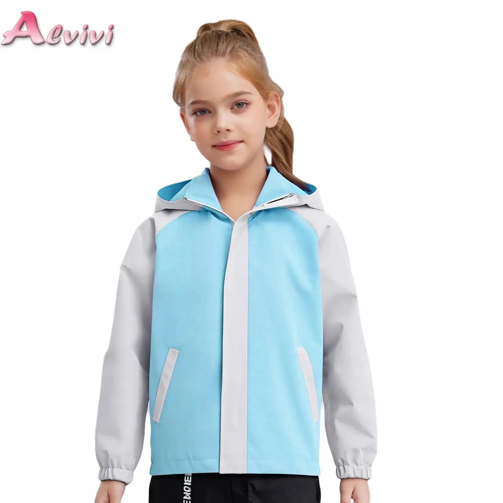 

Spring Kids Jackets for Girls Boys Windproof Rainproof Hooded Teenager Outerwear Windbreaker Fall Casual Girl Coats Clothing
