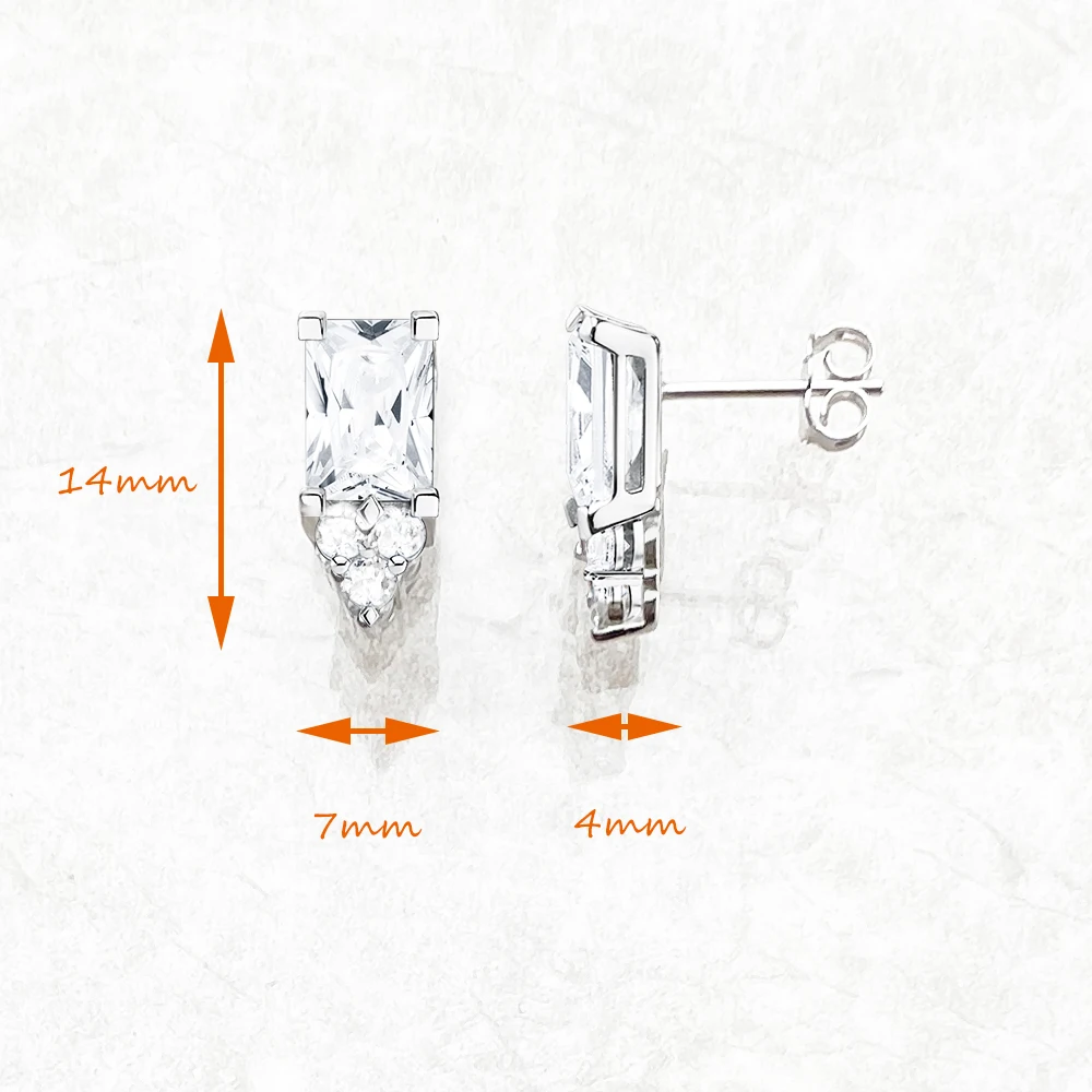Elegante Design-Ohrstecker, stilvoller, feiner Schmuck für Frauen, romantisches Geschenk aus reinem 925er-Sterlingsilber – Detail 1