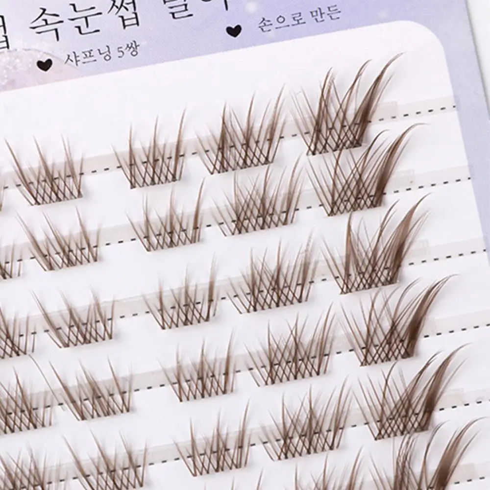 Extensiones de Pestañas 3D Efecto Ojo de Gato Naturales, Clusters Manga Wispy Fox Eye, Extensiones de Pestañas Wispy Curva C DIY para Extensiones de Pestañas