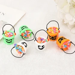 4Pcs Halloween Charm 3D Resin Basket Pendant Fashion Accessories For Diy Making