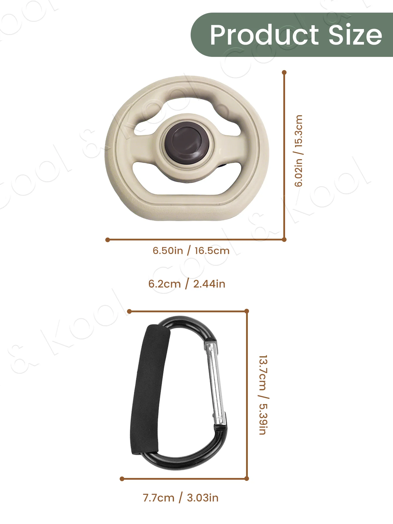 Stroller Steering Wheel & Car Seat Chest Clip Set, Universal Baby Stroller Accessories for Convenient for travel