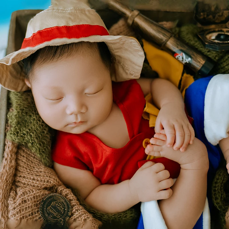 Tenue de photographie amusante pour nouveau-né, costume de bébé garçon, chapeau, haut et pantalon mignons, accessoires photo, vêtements de prise de vue en studio