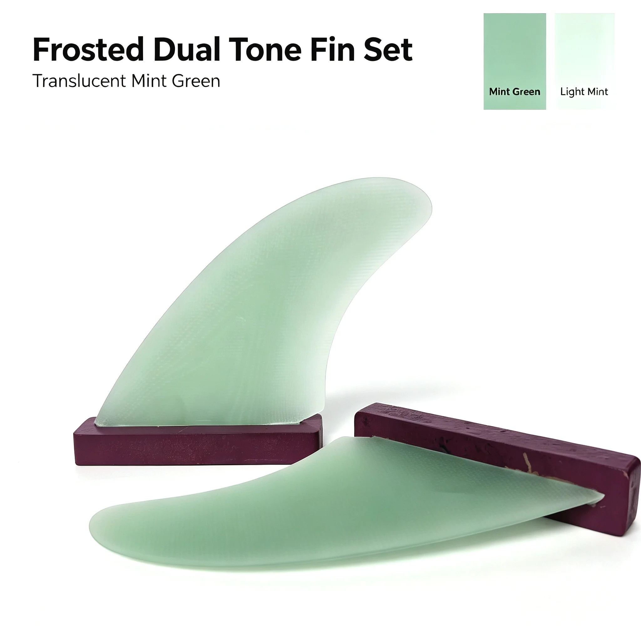 5.25 Transparent surfboard tail, fish fins, fiberglass surfboard fins