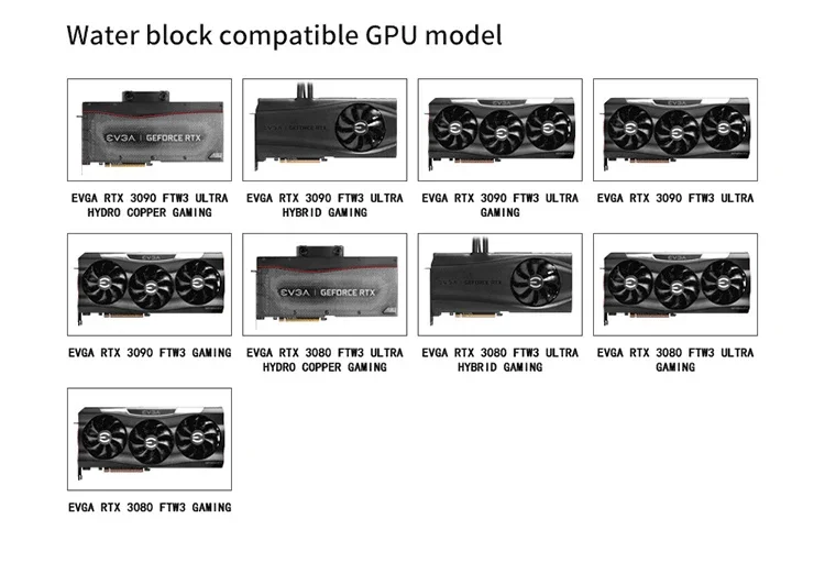 Imagem -05 - Barrow Evga 3090 Ftw3 Placa Gráfica Gpu Bloco de Resfriamento Água para Evga Rtx3090 3080 Ftw3 Ultra 5v Argb 3pin Aura Sync