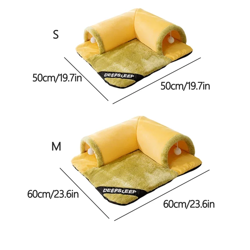 Cat Tunnel Toy Bed Plush Pet Pad Detachable and Washable Cat Pet Sleeping Mat Play Activity Carpet Cat House Pet Supplies