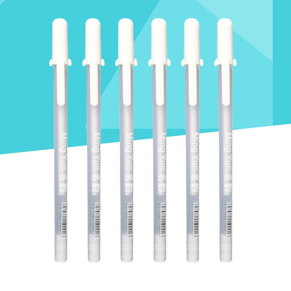 

6 pcs White Oil Based Paint Markers Fine Tip Permanent Glossy For Glass Wood Metal Plastic Crafts Diy Projects
