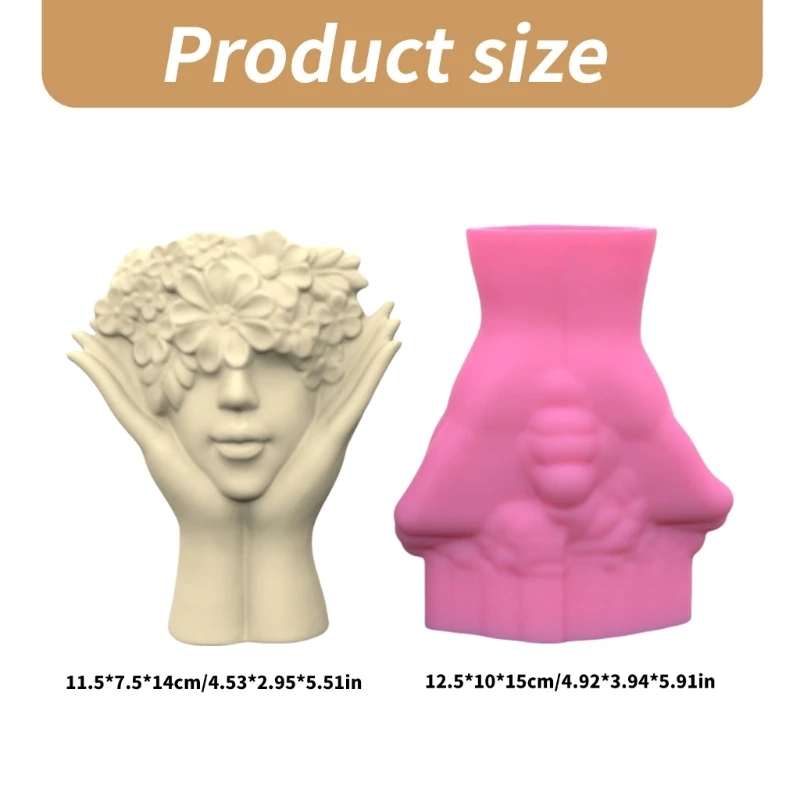 Concrete Molds Flower Human Silicone Planter Molds Ornament Mould for Vase Drop shipping images - 6