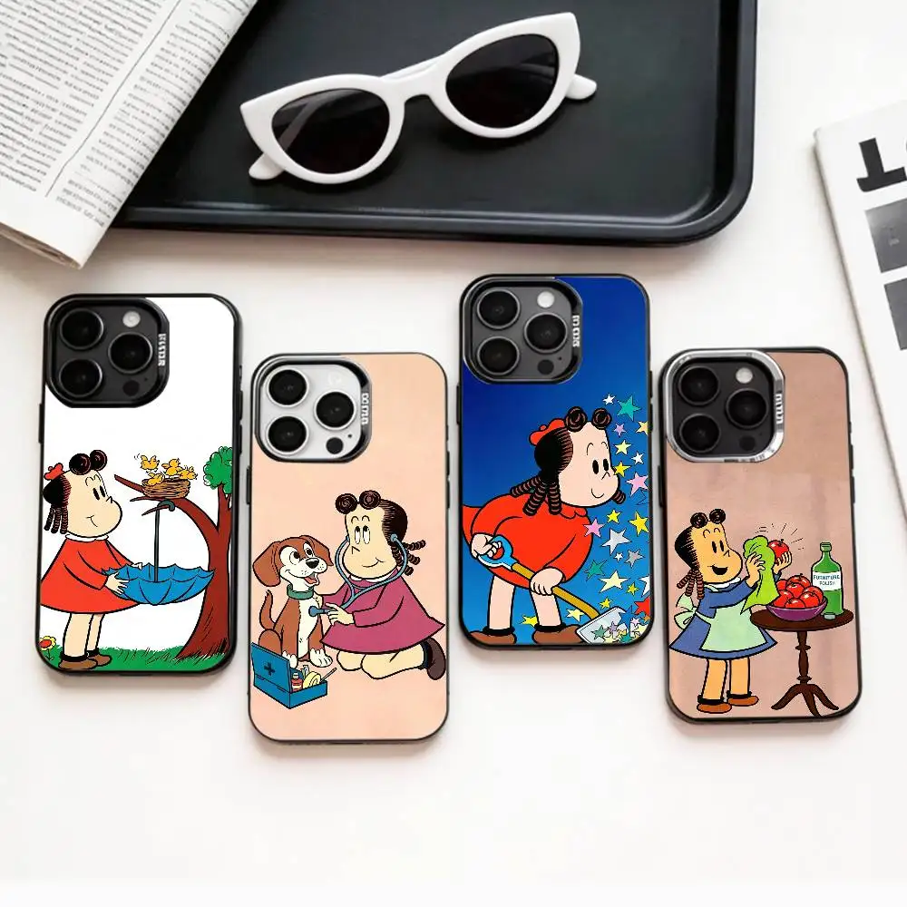 Cartoon The Little Lulu Show   Phone Case For iPhone17,16,15,14,13,12,11 Plus,Pro Max Colored Silver Plated Inside Cover