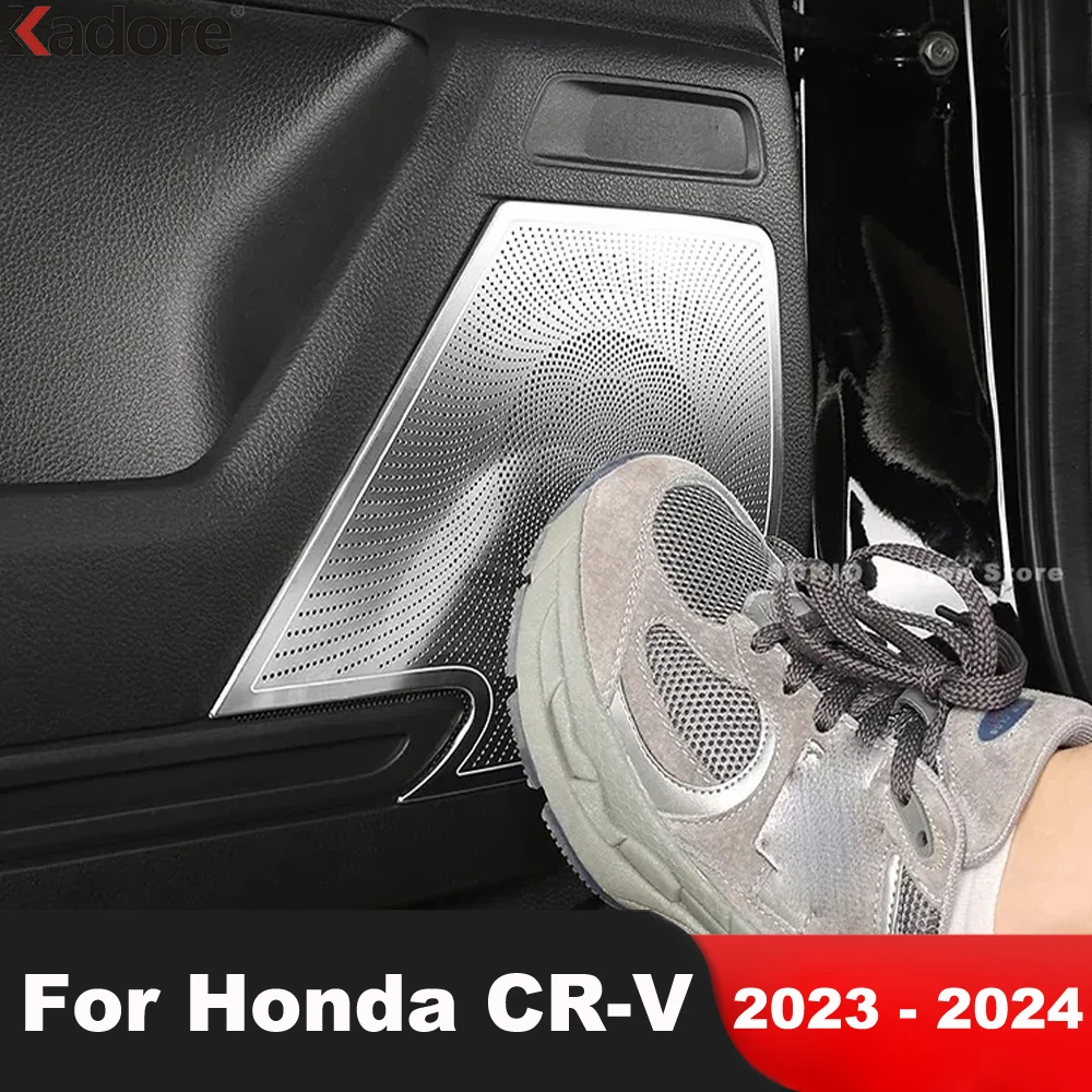 

Для Honda CRV CR-V 2023 2024, внутренняя дверь автомобиля из нержавеющей стали, крышка аудиодинамика, накладка, рамка громкоговорителя, аксессуары для интерьера