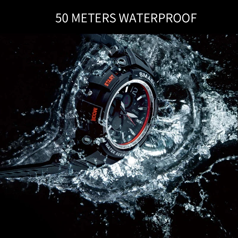 Men Watches Top Luxury Quartz Watch LED Dual Display Analog Digital Auto Date 50M Waterproof Male Military Sport Watches