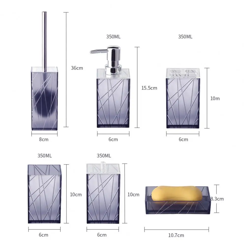 Shatterproof Bathroom Set Acrylic Bathroom Accessories Durable Acrylic Bathroom Set with Shatterproof Design Easy for Soap for A