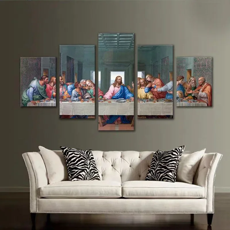 

Furniture Last Dinner 5pcs Combination Living Room Decoration Painting Religious Wall Art Wall Painting Decoration Poster