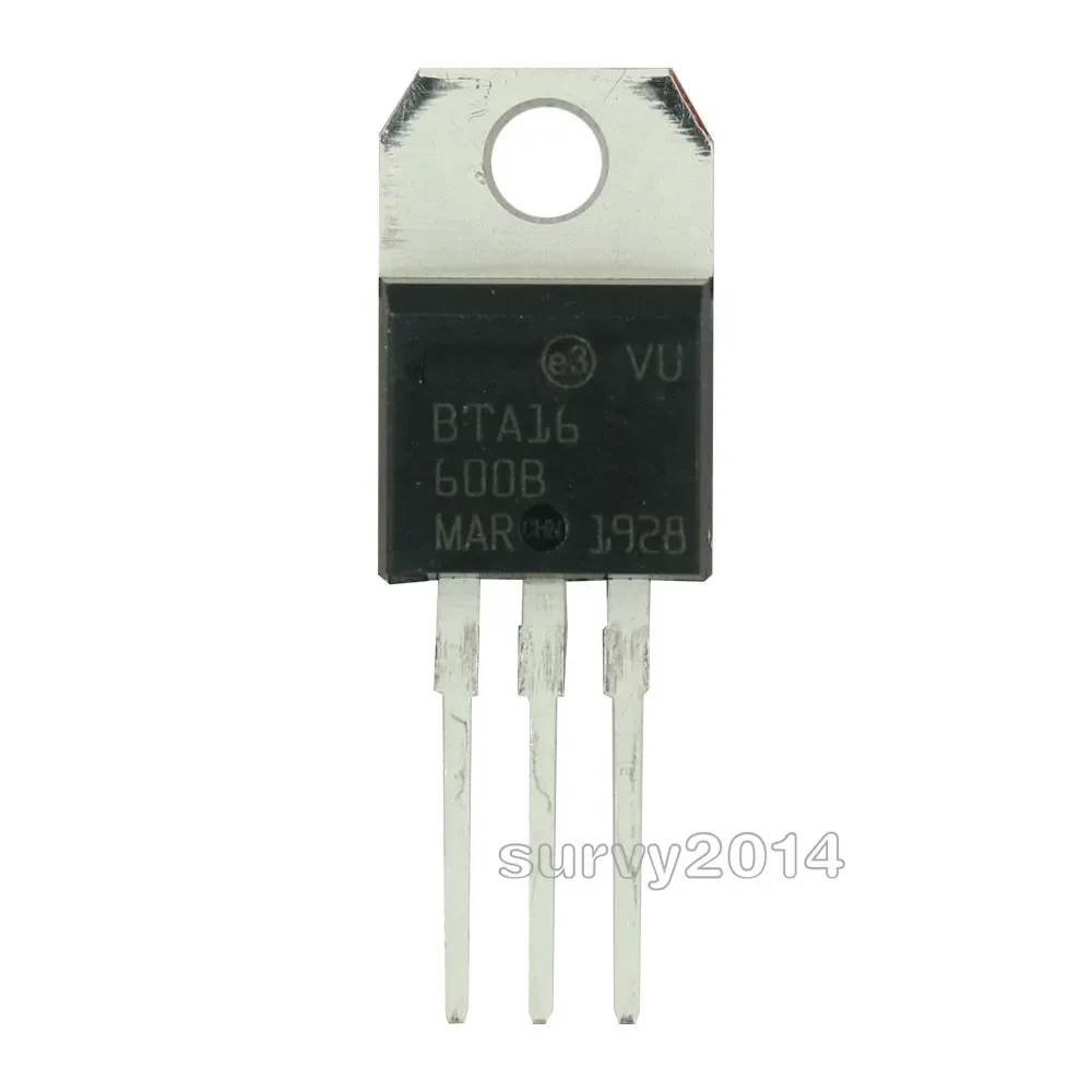 5PCS NEW  BTA16-600B TO-220 BTA16-600 TO220 16-600B BTA16 600V 16A TRIACS For Arduino Board