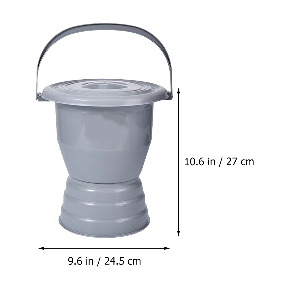 وعاء غرفة بلاستيكي سميك مع غطاء مقبض مبولة متينة للأطفال المسنين والمعاقين للاستخدام المنزلي مقلاة سرير مرحاض ليلية #5