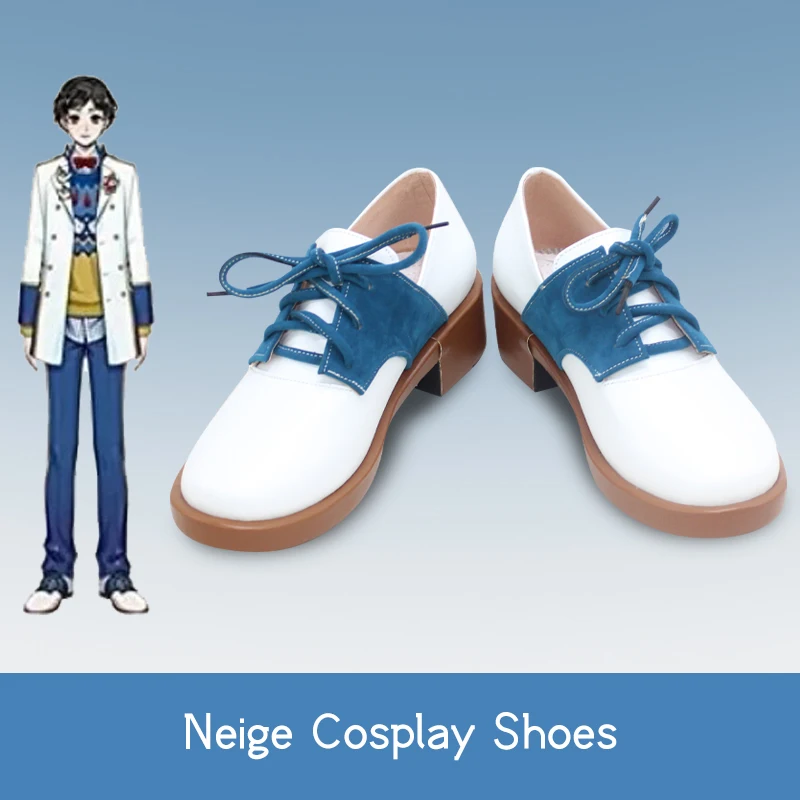 Game Twisted Wonderland Neige Leblanche Cosplay Shoes Snow Prince Halloween Costume Shoes Customized