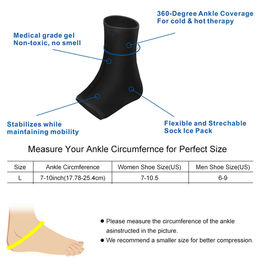 

Reusable Gel Ice Pack For Feet - Hot & Cold Therapy, Ideal For Achilles Tendonitis, Plantar Fasciitis, And Swelling Relief