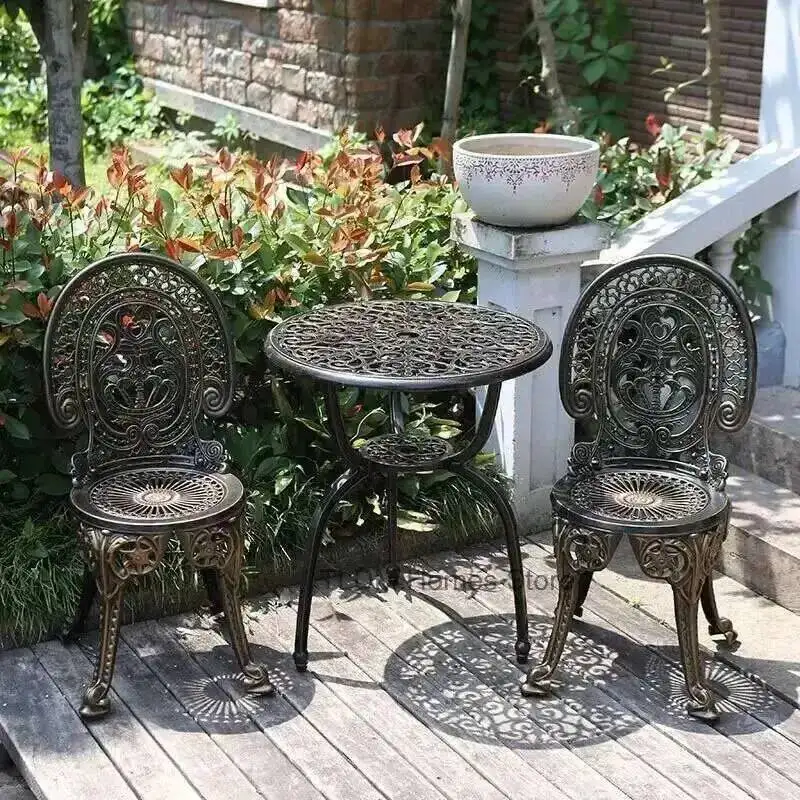 

Leisure Modern Minimalist Metal Outdoor Chairs Outdoor Courtyard Table Chair Aluminum Balcony Tables Chairs Garden Furniture Set