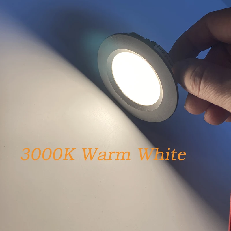 Faretto da incasso a LED 3W Lampada da soffitto a LED rotonda da incasso AC220V Luci da pannello Armadietto Vino Illuminazione per interni Bianco caldo/freddo cuthole 55mm