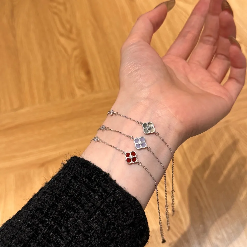 

CCFJOYAS Высокое качество стерлингового серебра 925 пробы многоцветный цветочный браслет для женщин легкий роскошный изысканный браслет из агата и циркона