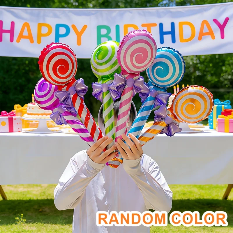 28 globos con forma de piruleta, globos para fiestas, globos de cumpleaños, decoraciones para fiestas, colores mixtos de azul, morado, verde, rosa, rojo y naranja, adecuados para regalos de cumpleaños, regalos del Día de San Valentín, aniversarios, carnavales, fiestas de cumpleaños