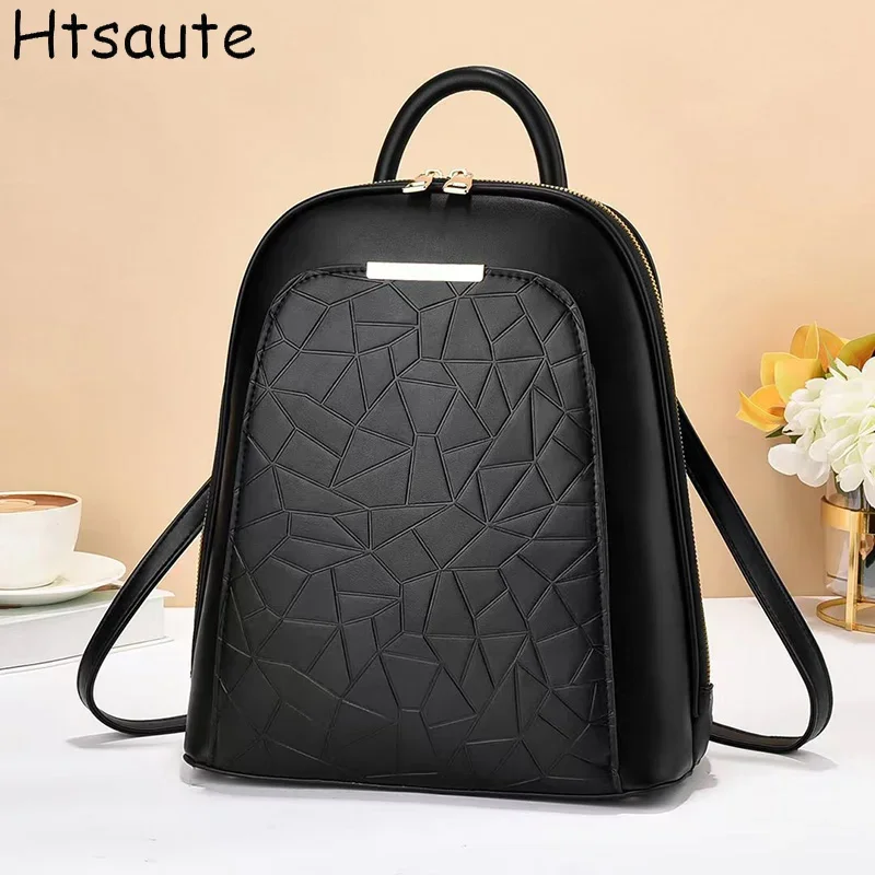 Mochila escolar de couro pu, feminina, estudante universitário, ensino médio, menina, estudante, grande capacidade, nova mochila