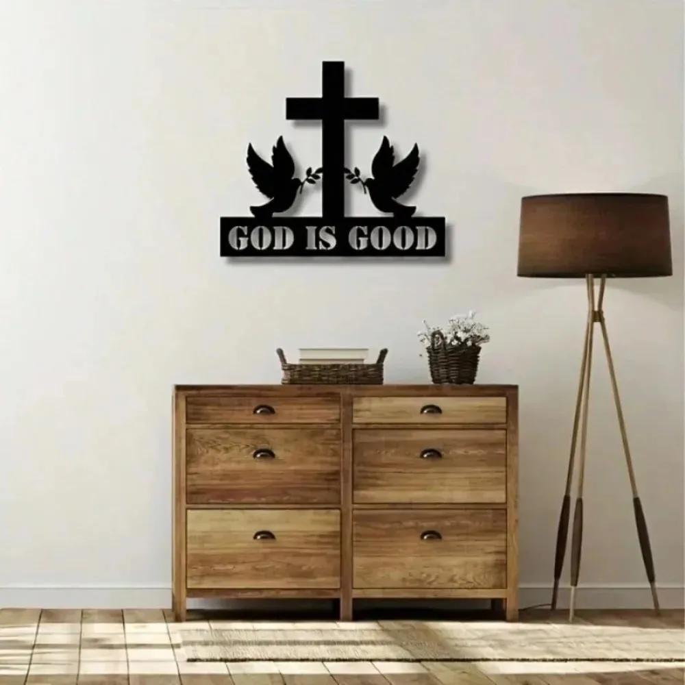 Décoration murale en métal Faith, art religieux chrétien, cadeau inspirant pour la maison