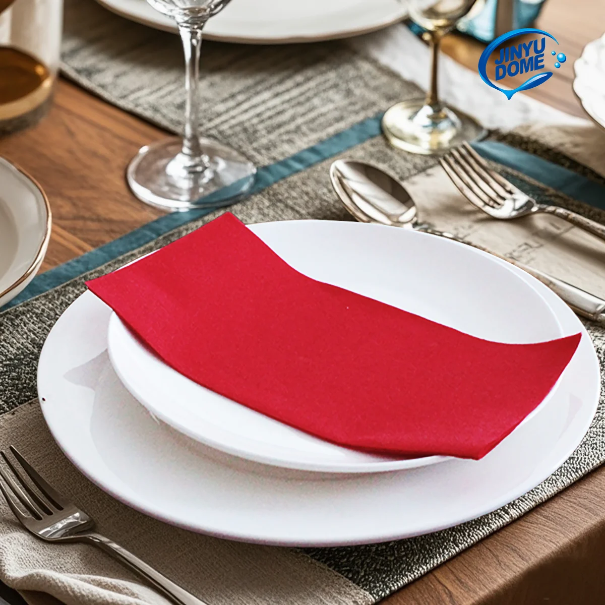 JINYUDOME 25/50Pcs Disposable Linen-Feel Dinner Napkins,20*40cm Colored Napkin Towel,Prefold Paper Napkin Pads For Party Wedding