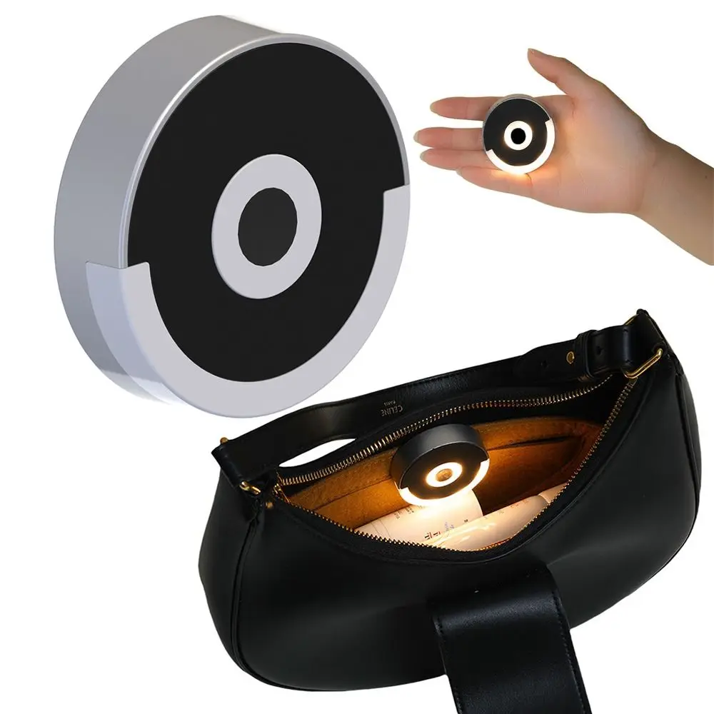 Touch Activated LED Handbag Light Round Portable Touch Purse Lamp Easy To Install High Brightness Handbag Night Light Best Gifts