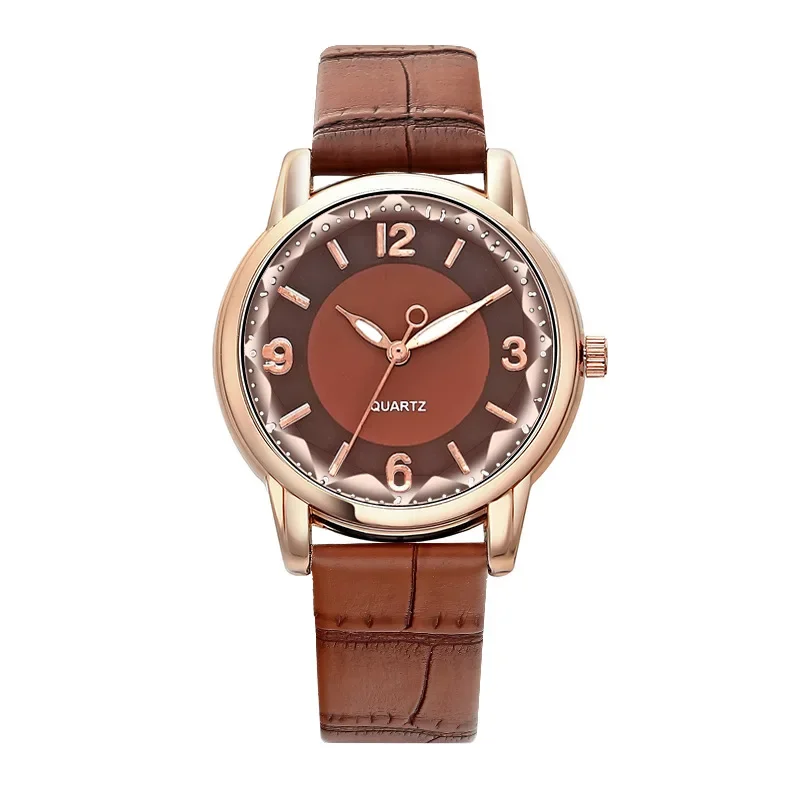 Leather Strap Ladies Watch Polygon Glass Luxury Women Clocks Dial Quartz Creative Fashion Quartz Watch 손목시계 Montres À Quartz