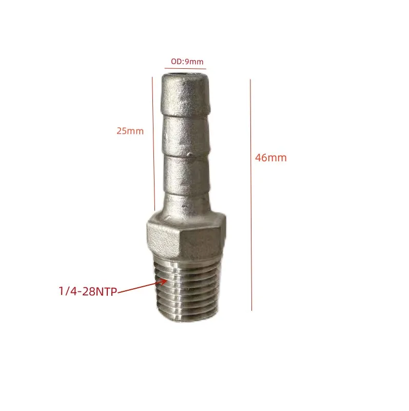 Stainless Steel 316 1/4 inch Male Thread Pipe Fitting X Barb Hose Tail Reducer Pagoda Joint Coupling Connector