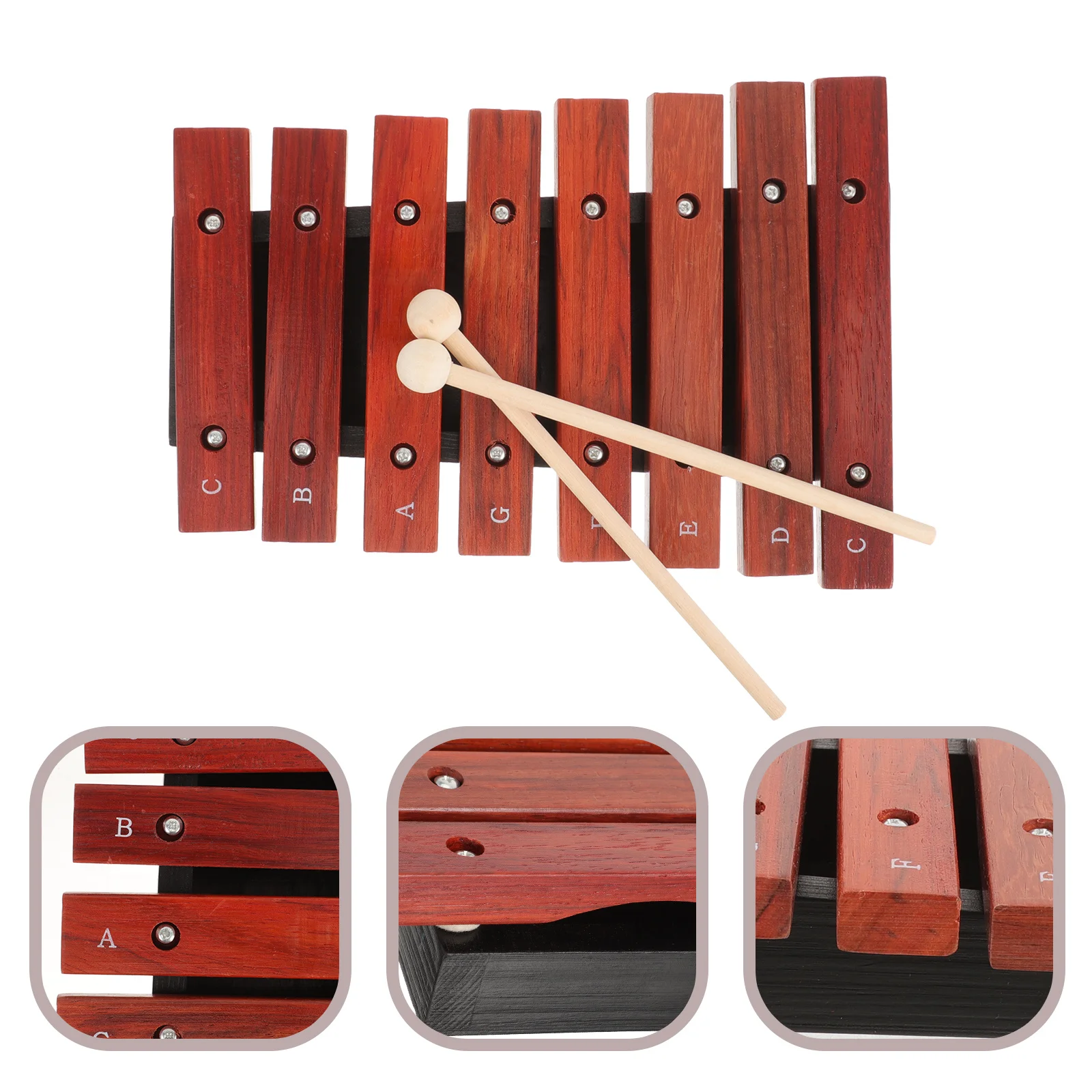

Wooden For Beginner Musical Instrument Percussion With Mallets Small Lightweight Easy Carry Gift 8