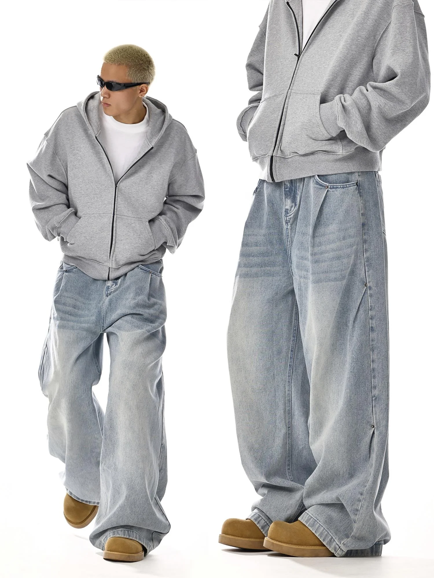 Calças Jeans Americanas Retrô Cleanfit, Soltas e Casuais, de Perna Reta e Larga, para Homens e Mulheres, Estilo High Street, ...