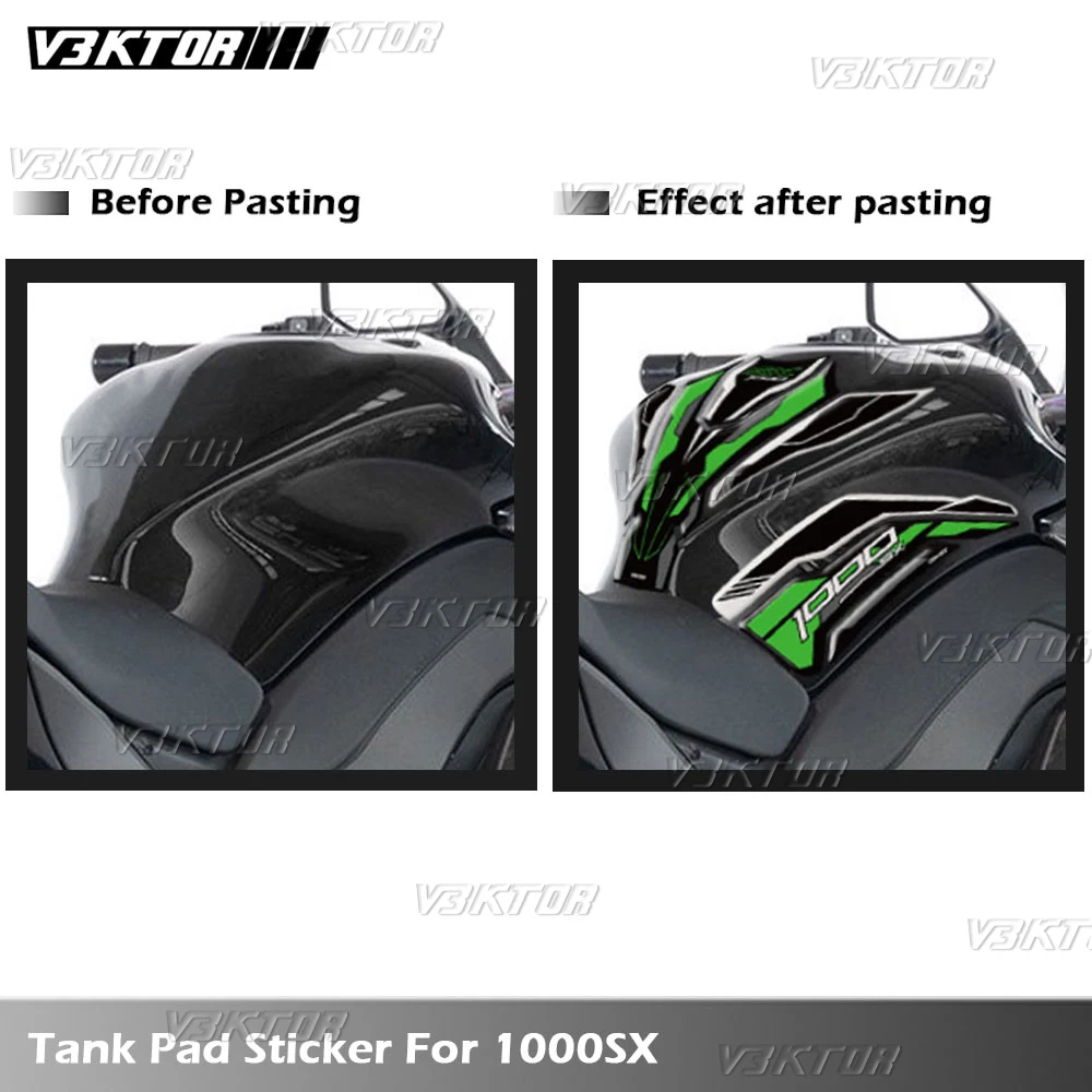 Fuel Tank Sticker Oil Gas Cap 3D Decal Cover Protector Waterproof For Z1000SX Z 1000SX Ninja 1000 SX 2017-2024