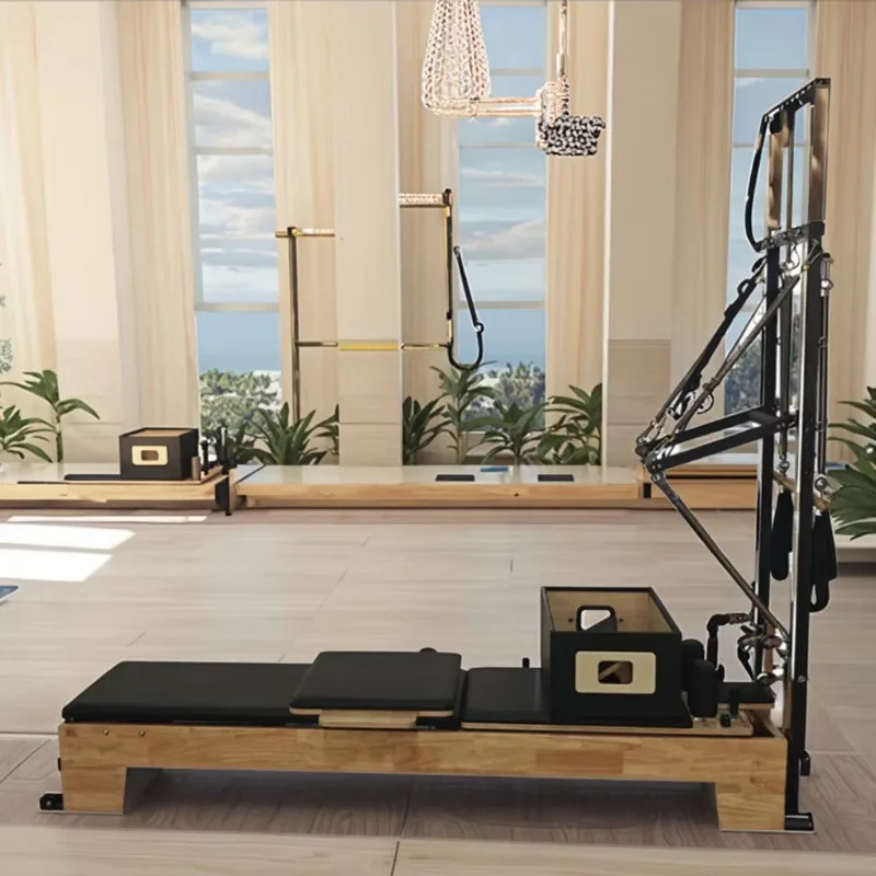 

Commercial Reformer Pilates Machine Half Tower Reformer Pilates Studio Oak Wood Reformer Tower Pilates Machine with Tower
