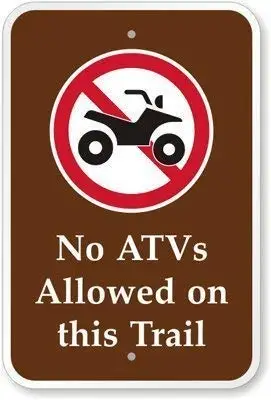 16''X12'' Tin Sign Outdoor Decor Warning Sign No ATVs Allowed on This Trail Safety Road Laboratory Sign