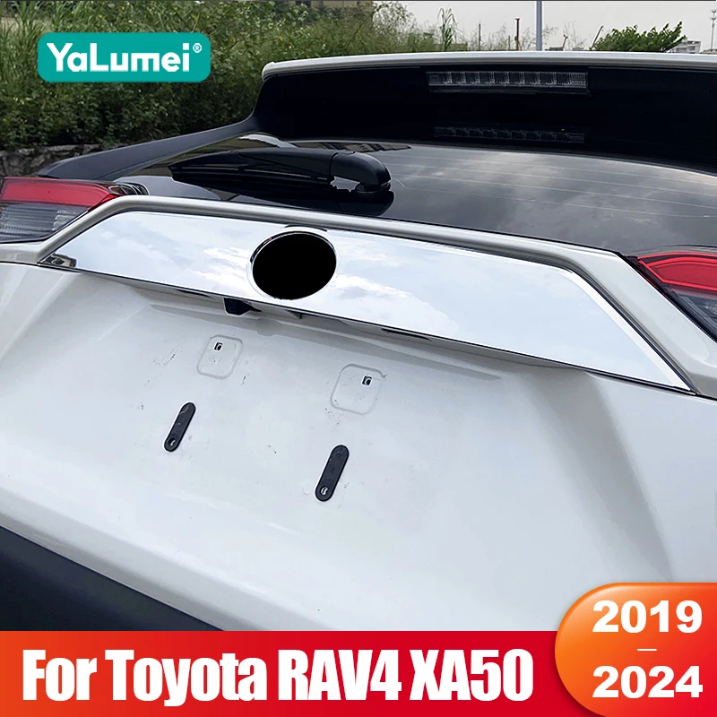 

For Toyota RAV4 2019 2020 2021 2022 2023 2024 RAV 4 XA50 Hybrid Rear Tail Trunk Door Logo Strip Trim Cover Exterior Accessories