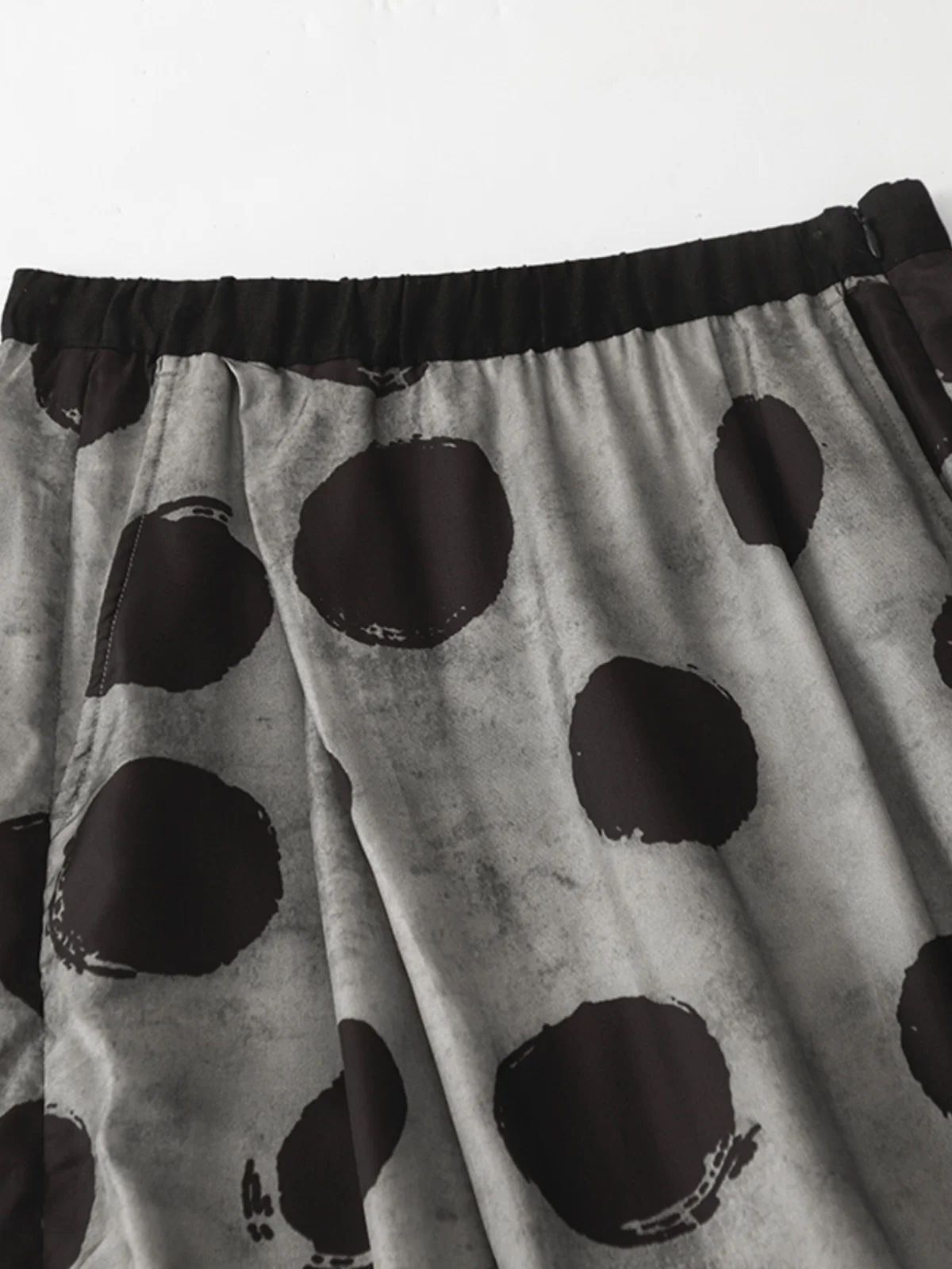 Nieuwe 2025 Zomer Polka Dot Print Drapey Wijde Pijpen Broek Rok Hoge Taille A-lijn Lange H-ape vrouwen Rechte Cut Broek