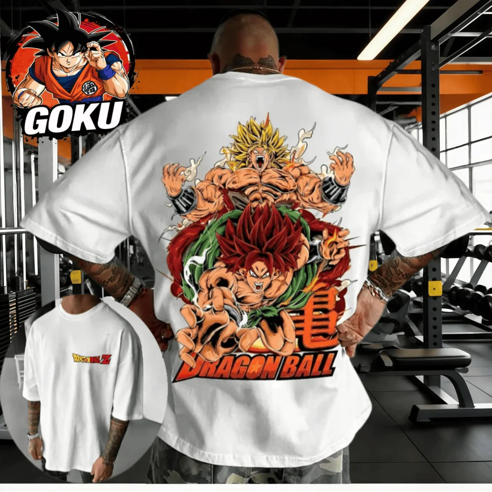 2026 Sommer Dragon Ball Übergroßes T-Shirt Hochwertige Baumwolle Bedruckt Broly & Super Saiyan God Goku Unisex Retro Y2K Erwachsene Kinder