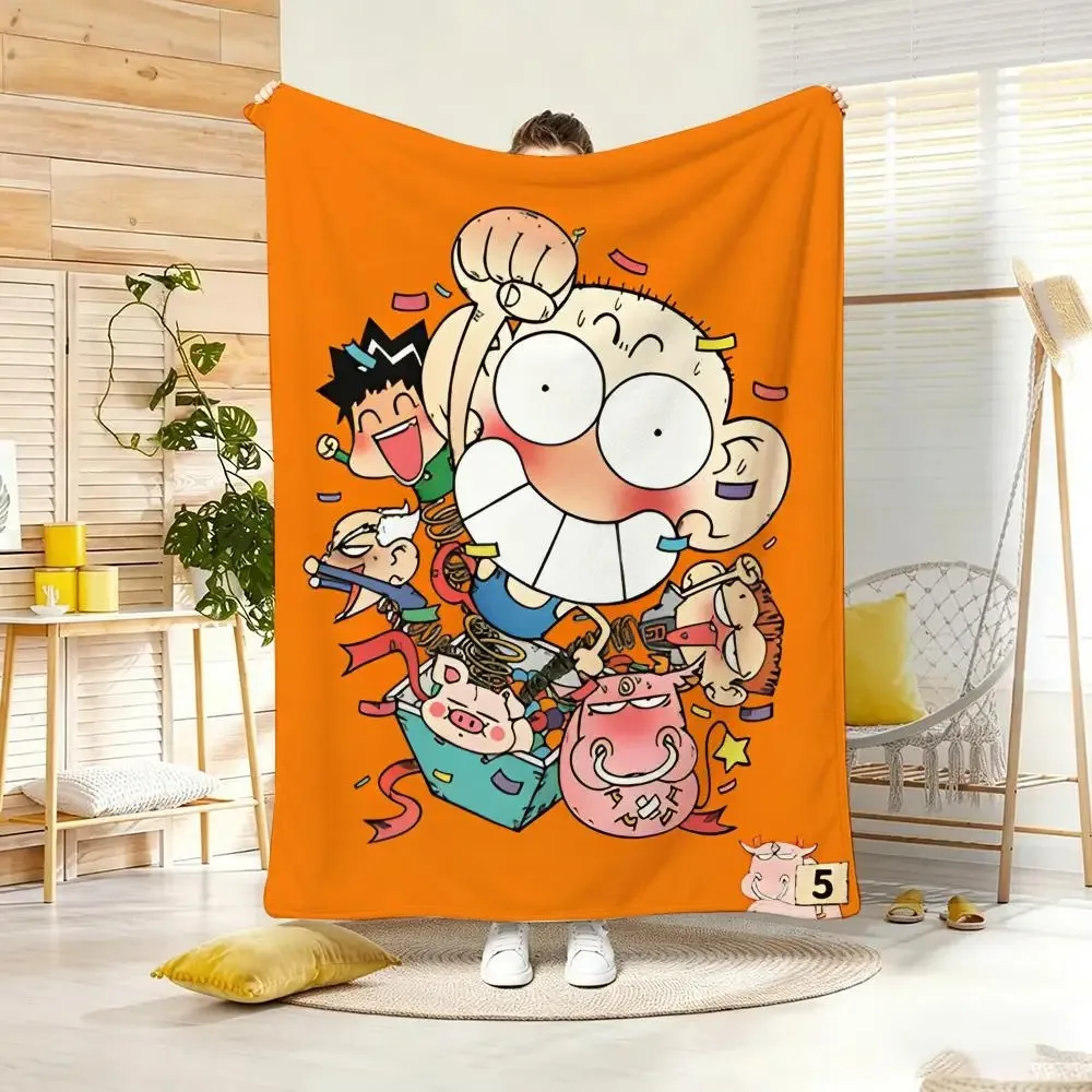 Cartoon Figure F-FunnyS SchoolS Throw Lightweight  Flannel Blanket Soft Skin-friendly for Summer Cooling