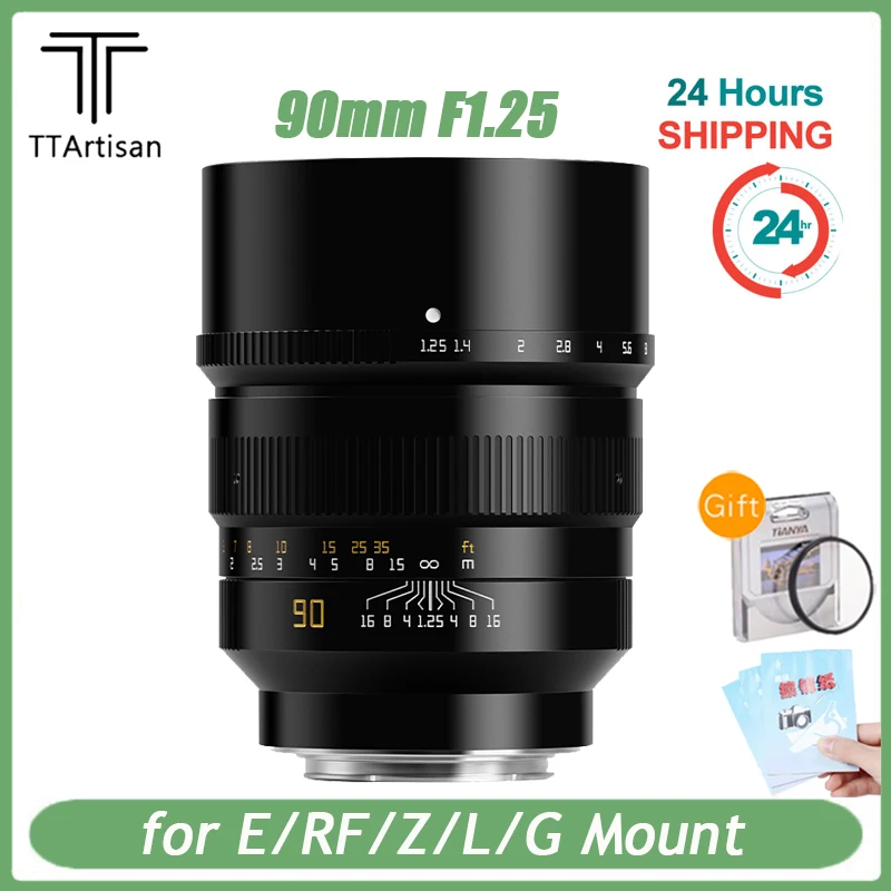 

TTArtisan 90mm F1.25 Full Fame Camera Lens for Sony/ Nikon/ Canon/ Sigma/ Lumix/Fuji/Leica M Mount Cameras XT5 A6000 M6 M7 M8