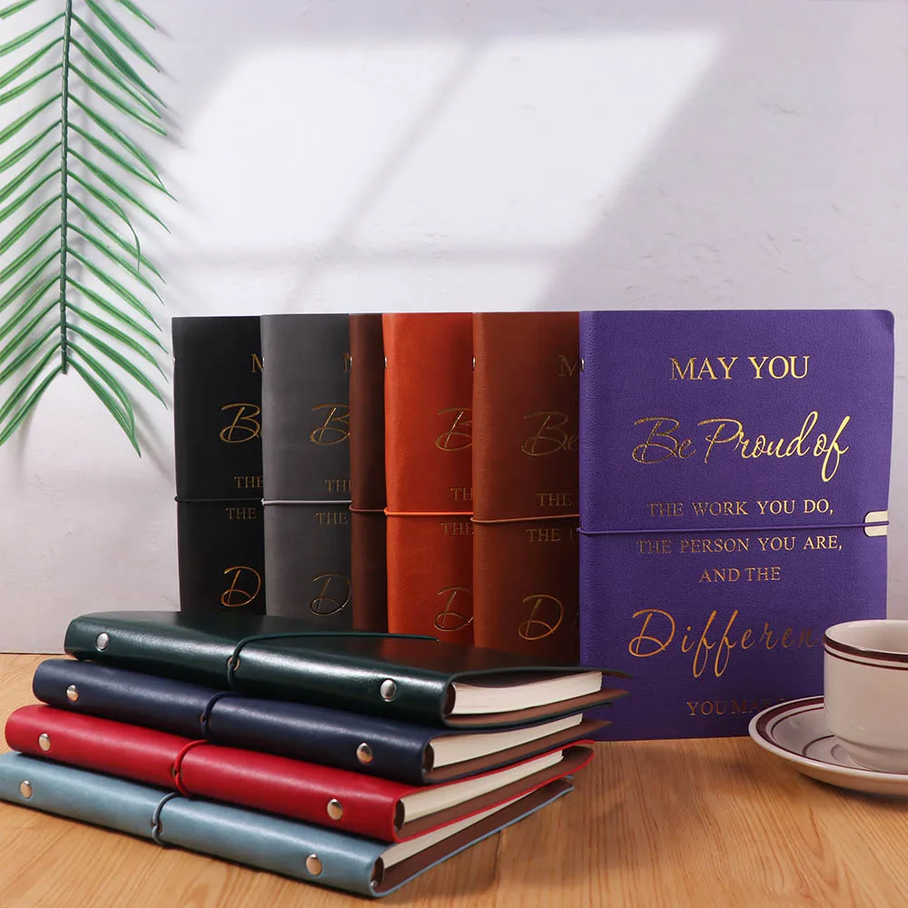 80 Blatt englischer A5-Notizblock mit horizontaler Linie, englisches Handbuch, verschleißfester weicher PU-Ledereinband, Loseblatt-Notizbuch, Geschenke