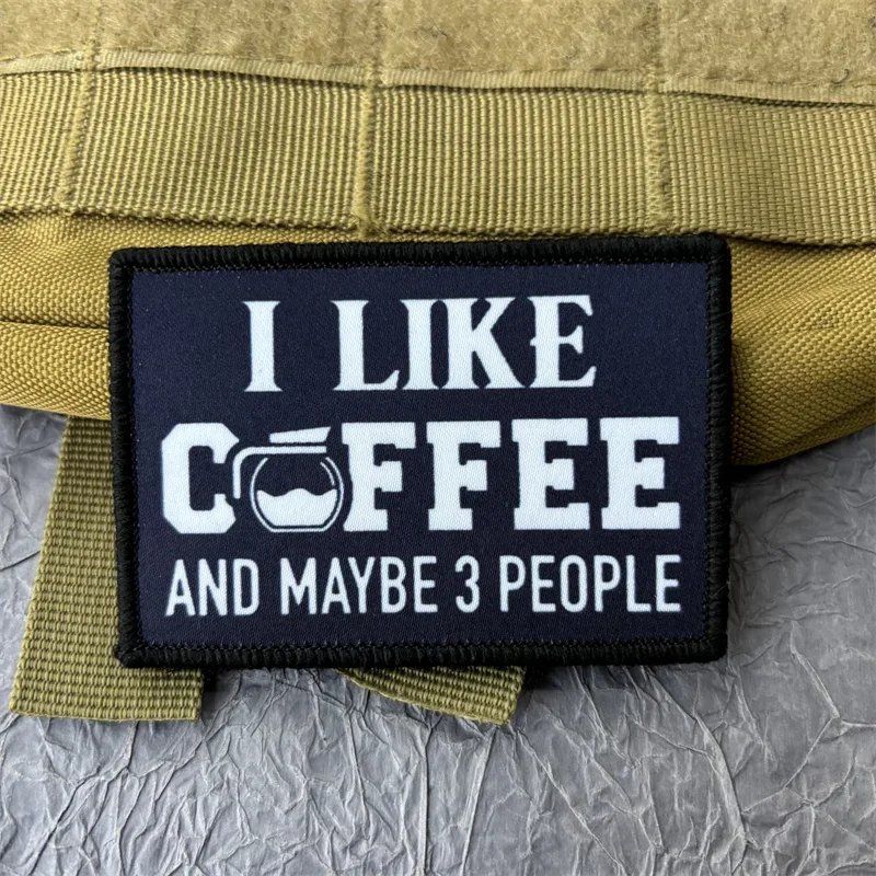 Eu gosto de café remendo em roupas tático moral crachá impresso braçadeira gancho loop remendos militares mochila adesivo